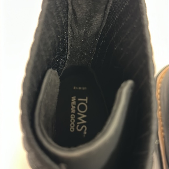 Tom's NEW Ionie Lace-Up Lug Sole Combat Boots Booties Zipper Black Size 12 - Picture 10 of 12